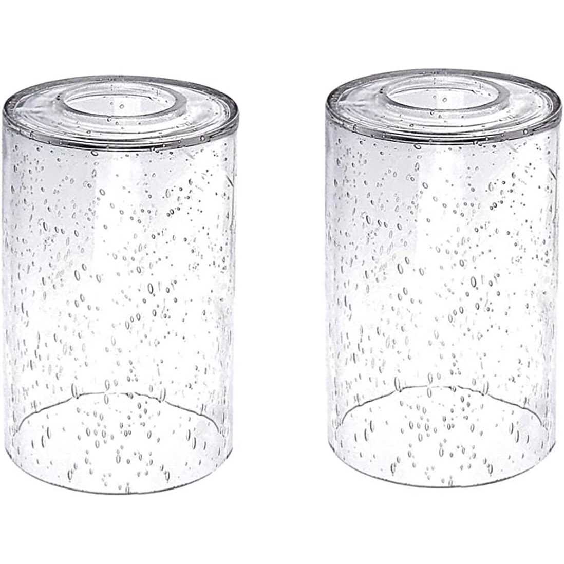 2 pack Clear Seed Glass Shade Replacement,5.7in high 3.9in Diameter