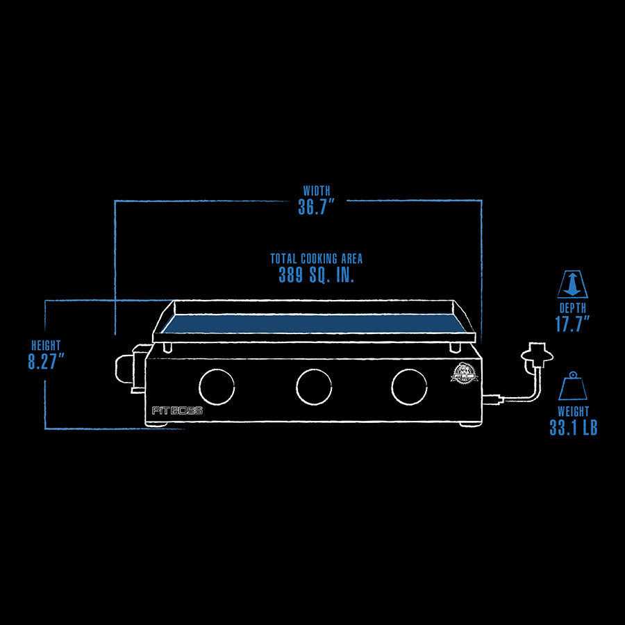 Pit Boss 3-Burner Tabletop Propane Gas Griddle