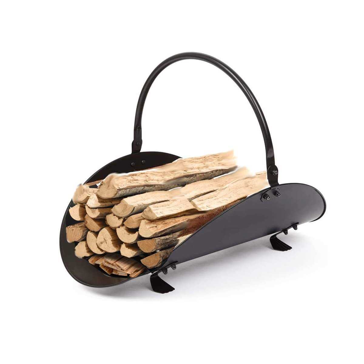 Rocky Mountain Goods Firewood Basket Holder Indoor Decorative Finish Metal Log Holder