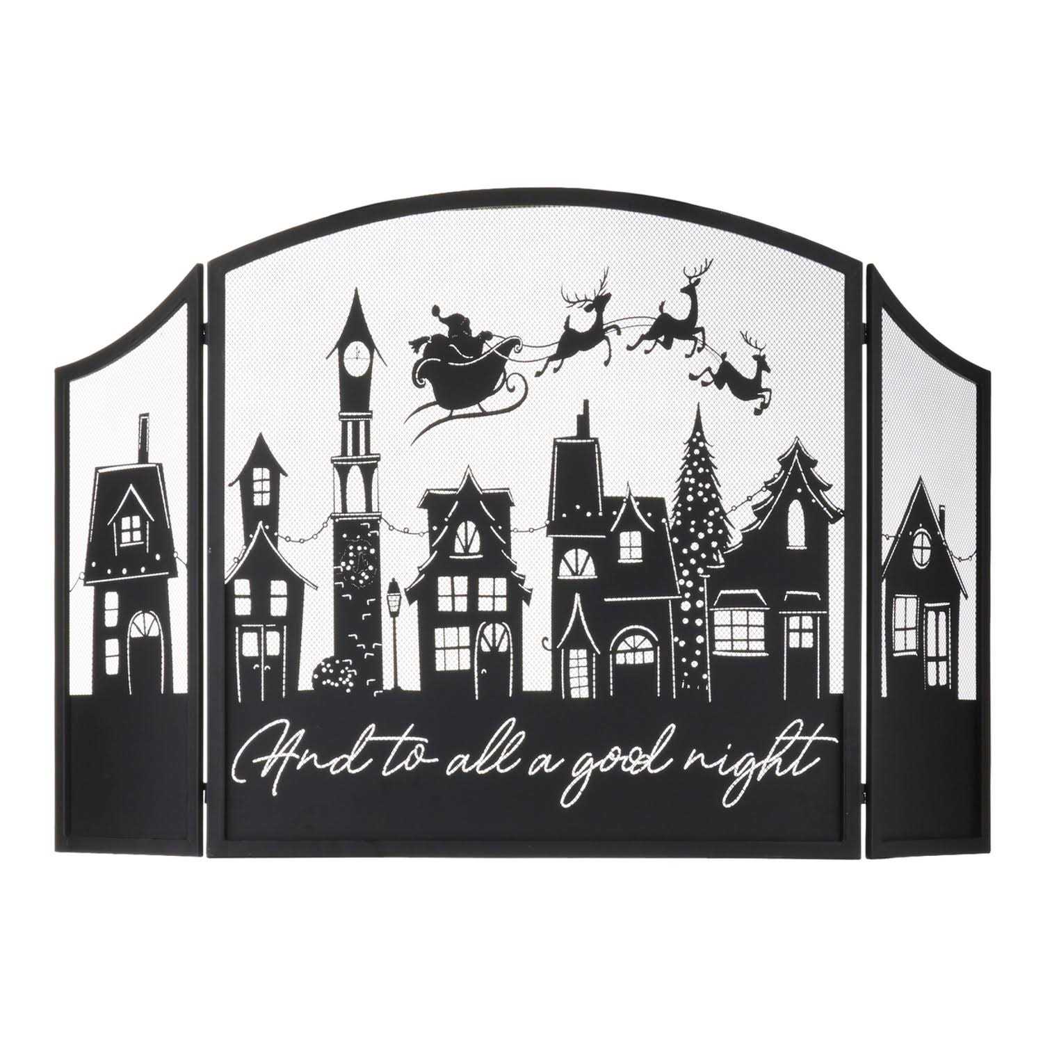 Raz Imports 2021 48-inch And to All A Good Night Fireplace Screen