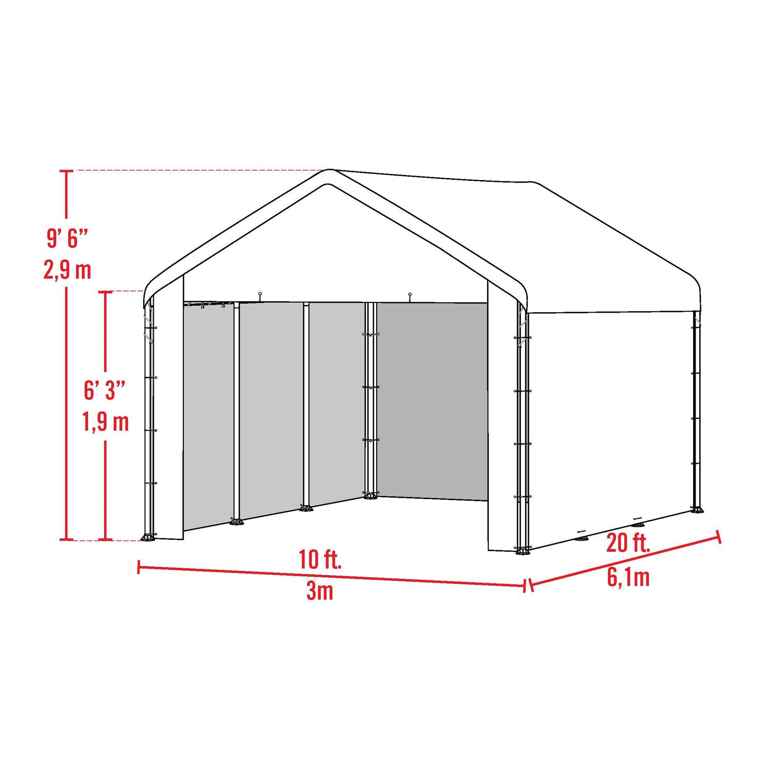 ShelterLogic White Canopy Enclosure Kit