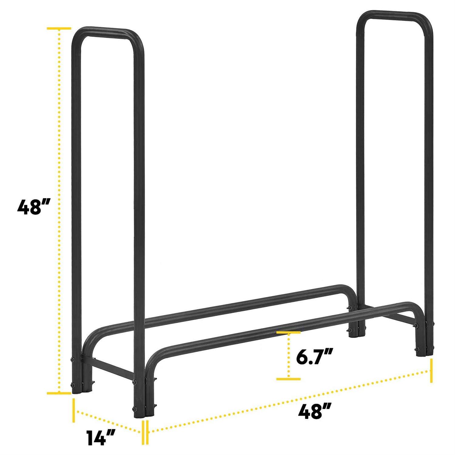 TMEE Firewood Rack Outdoor Heavy Duty Log Rack Firewood Storage Rack Holder Steel Tubular Easy Assemble Fire Wood Rack for Patio Kindling Logs