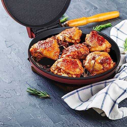 Courant Pizza Maker 12 Inch Pizzas Machine Newly improved Cool-touch Handle Non-stick plates Pizza Oven & Calzone Maker