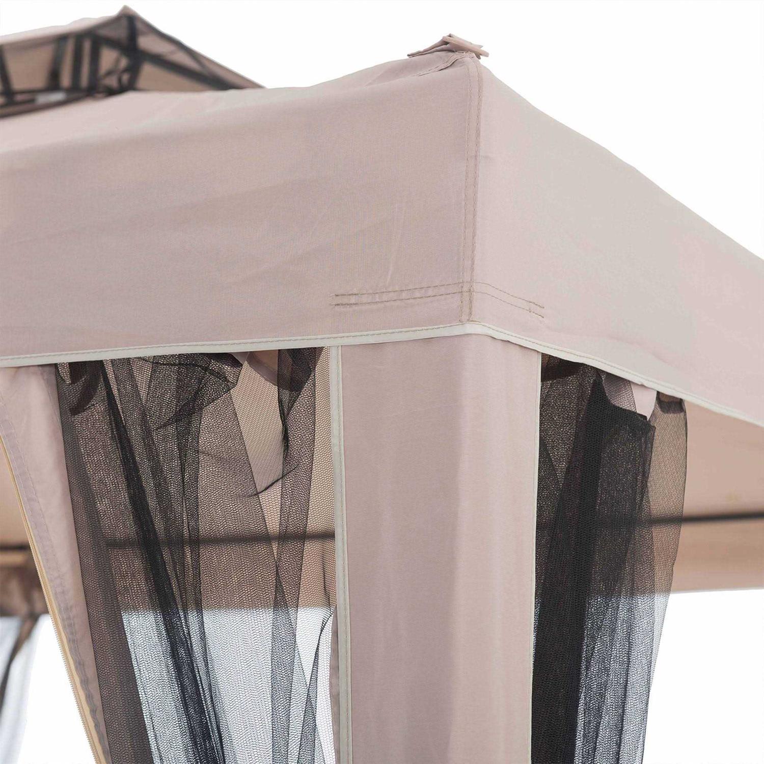 Sunjoy 10 x 10 Foot Hampton Soft Top Gazebo with Mosquito Netting