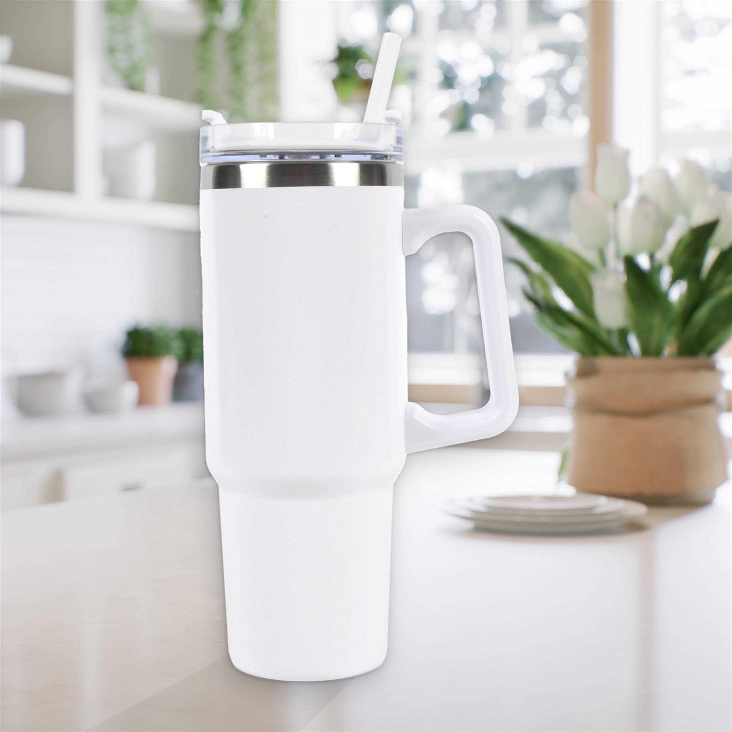 New View Gifts and Accessories Hydration 30 oz. Insulated Stainless Travel Tumbler with Straw New View Gifts and Accessories