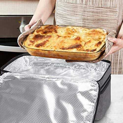Lhzk Double Decker Insulated Casserole Carrier for Hot or Cold Food