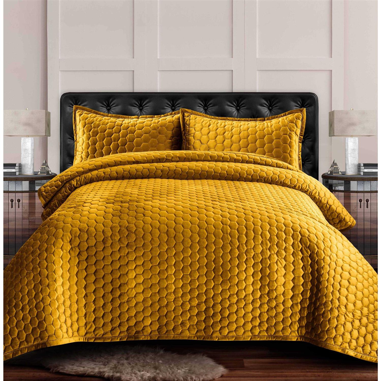 Tribeca Living Florence Velvet Oversized Solid Quilt Set