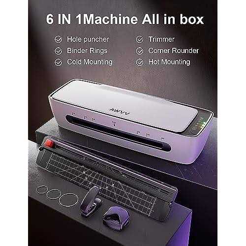 AWVV Laminator 6in 1 Laminator Machine 9 Inch A4 Laminating Machine