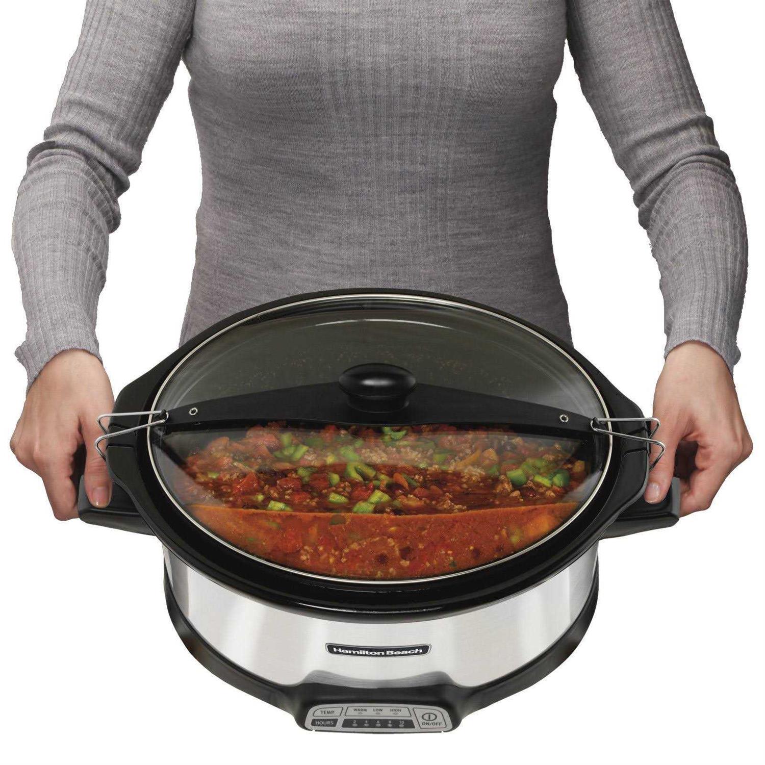 Hamilton Beach Stay or Go Programmable Slow Cooker with Party Dipper