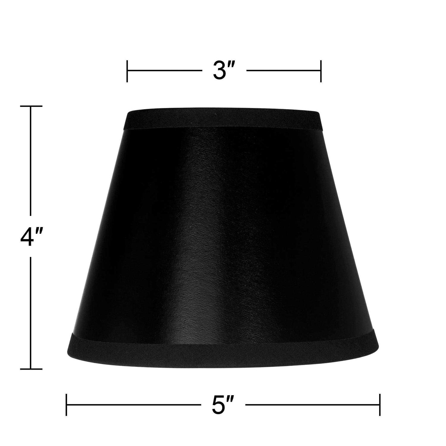 Springcrest Set Empire Chandelier Lamp Shades Black Paper Small 3 Top x 5 Bottom x 4 High Candelabra Clip-On Fitting