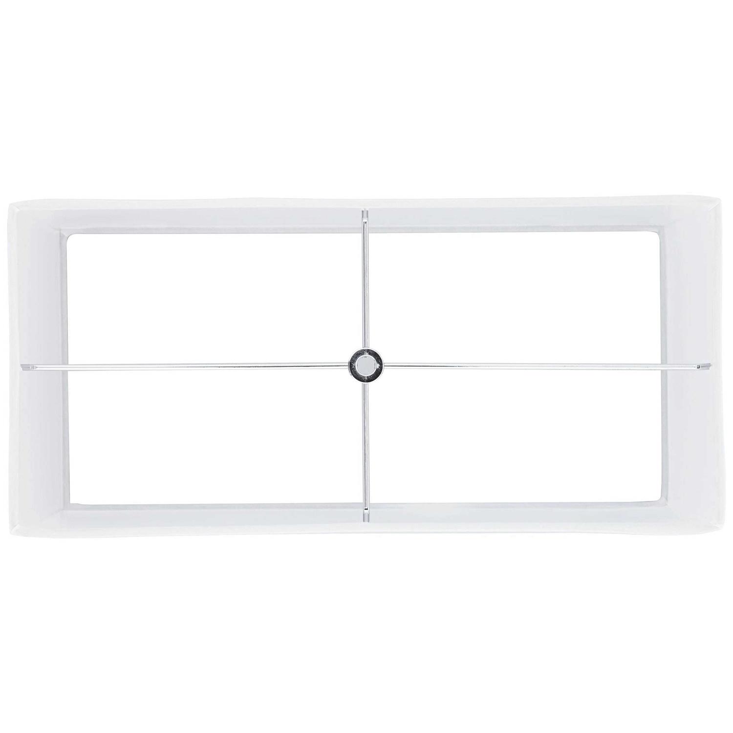 Possini Euro Design Rectangular Lamp Shade Faux Silk Large 17 inch Wide x 8 inch Deep x 10 inch High Spider with Harp and Finial Fitting 30P