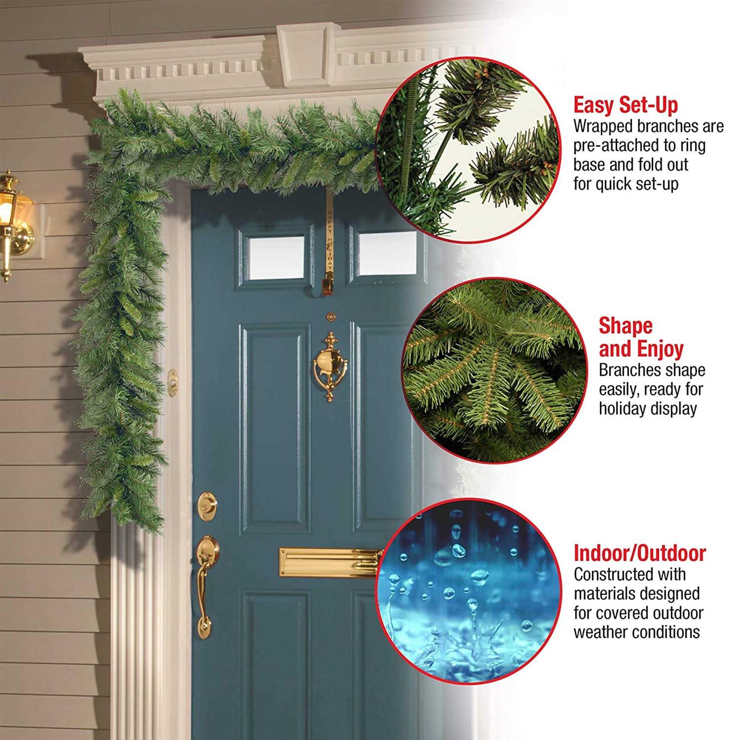 National Tree Company 9′ Winchester Pine Garland with Lights