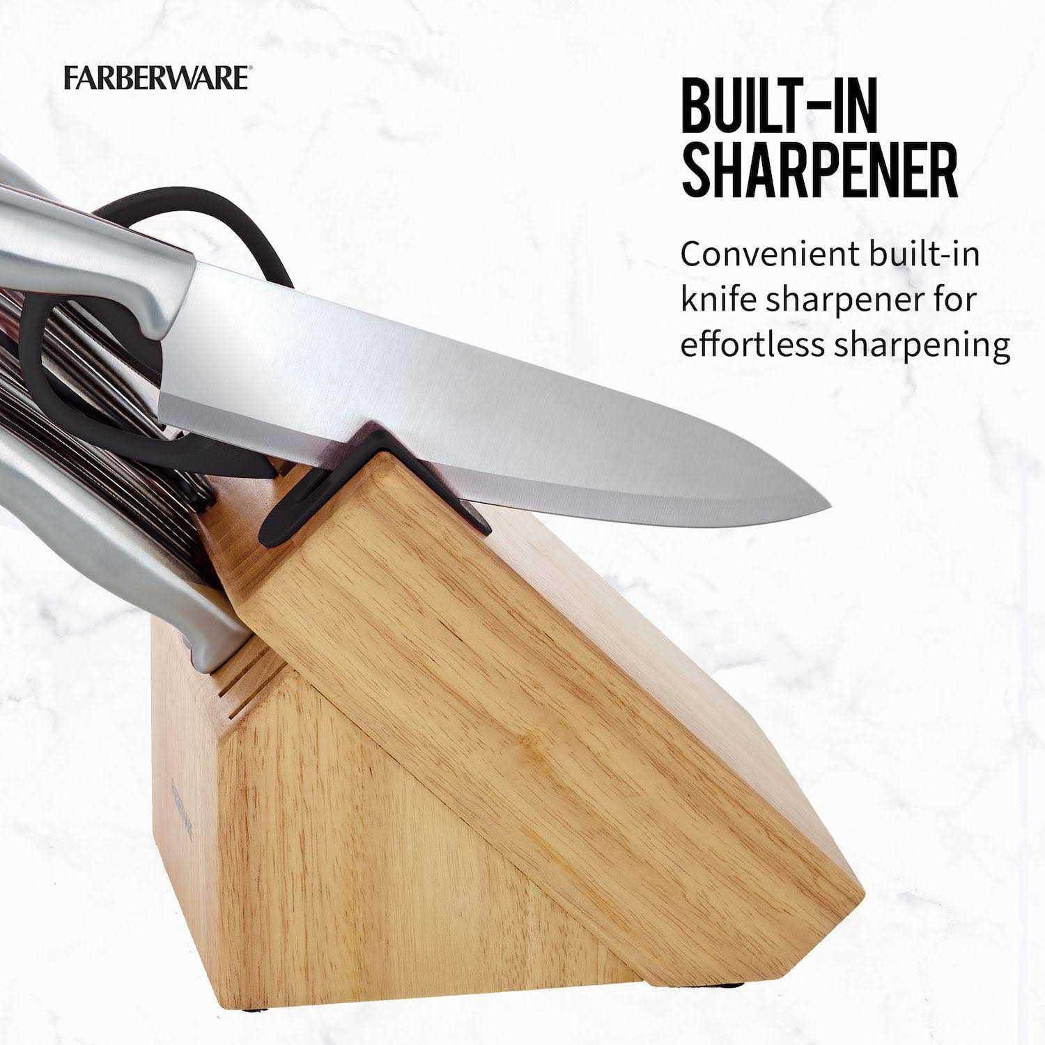 Farberware Edgekeeper 15-pc. Knife Block Set with Built-In Sharpener