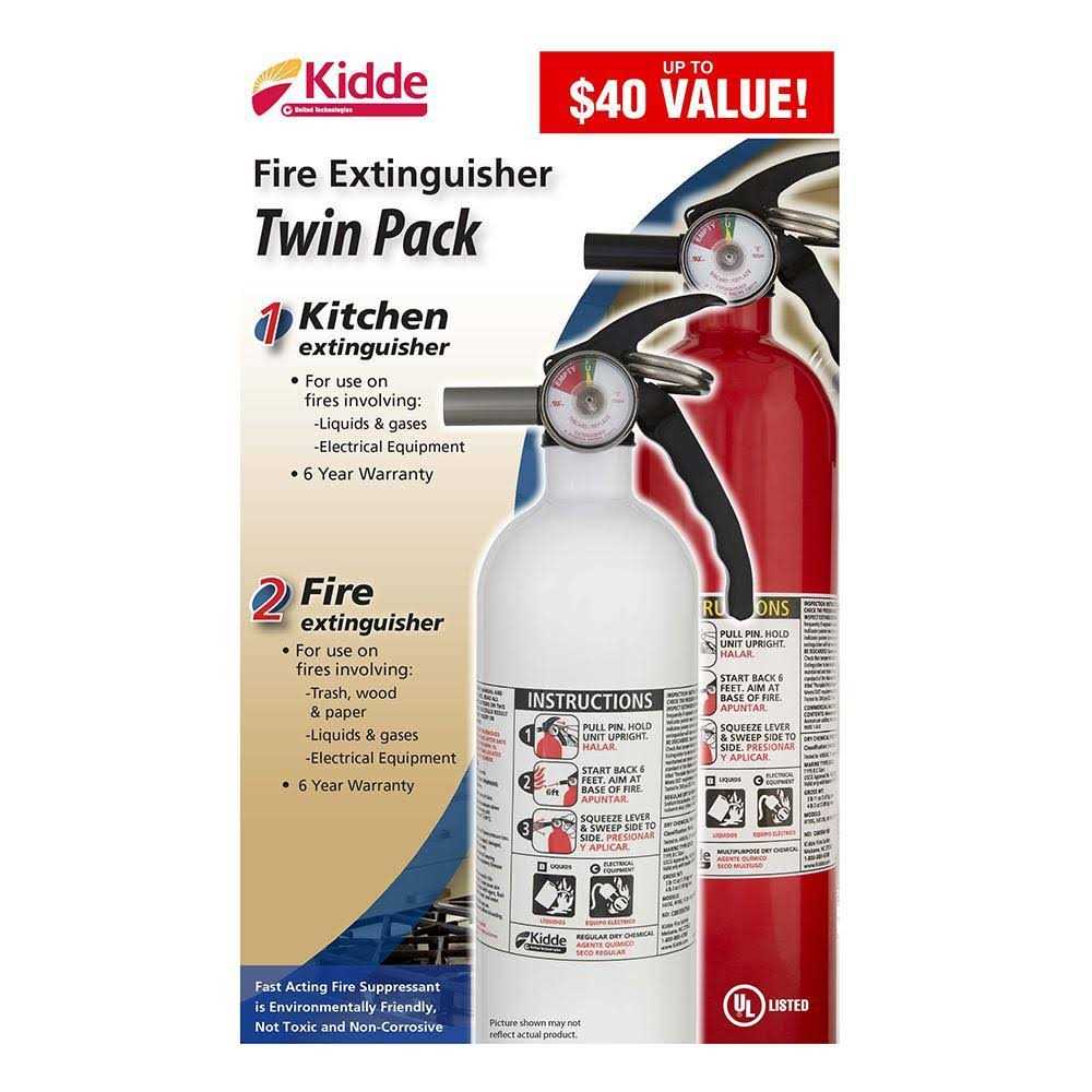 Kidde Basic Use & Kitchen Fire Extinguishers with Easy Mount Bracket 1-A:10-B:C & 1-10-B:C Fire Extinguishers 21029311