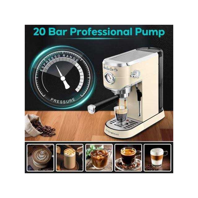 Casabrews CM5418 Compact 20-Bar Espresso Machine with Stainless Steel Milk Frother