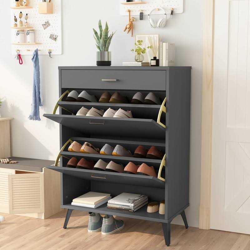 AWQM Shoe Cabinet Free Standing Shoe Storage Modern Shoe