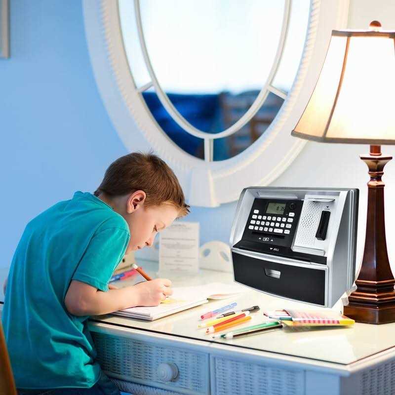 ApgBnk ATM Savings Bank with Debit Card Electronic Piggy Bank for Real Money