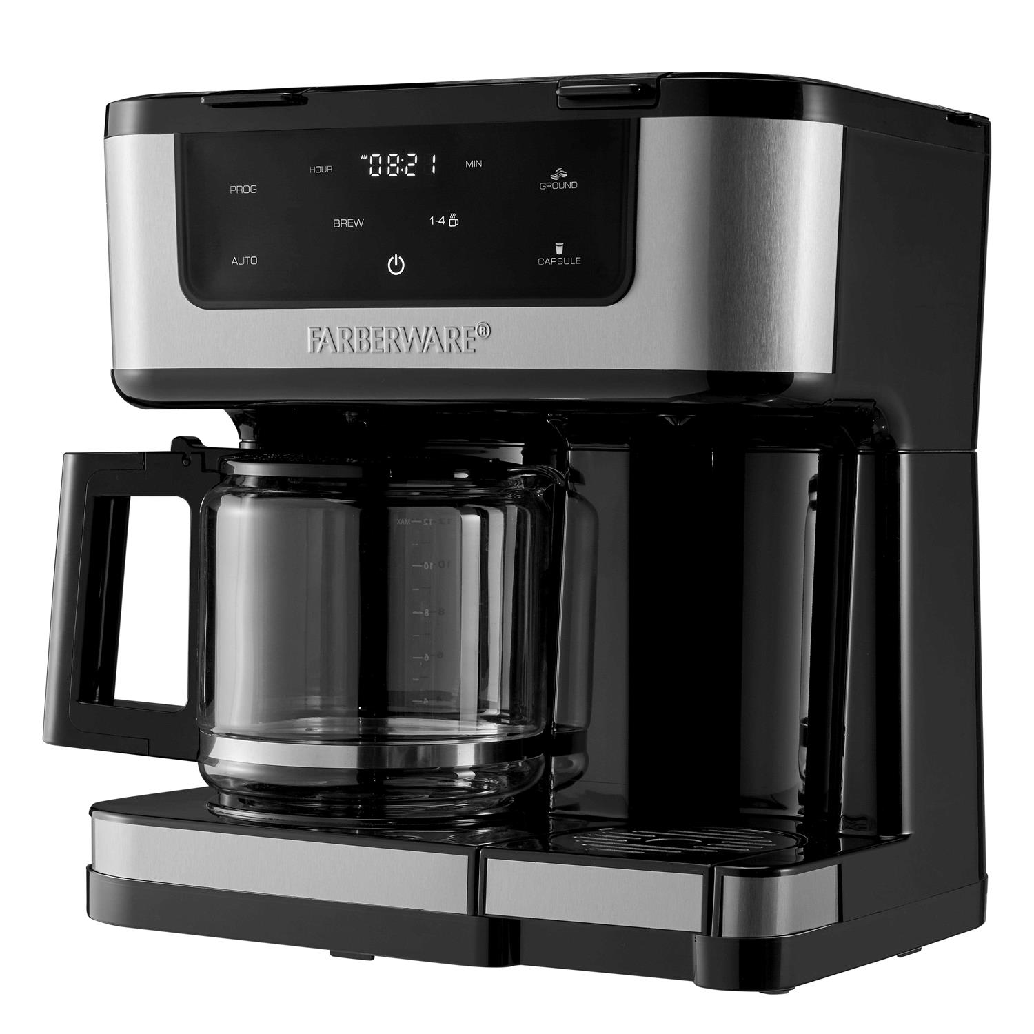 Farberware Side by Side Single Serve or 12 Cup Coffee Maker