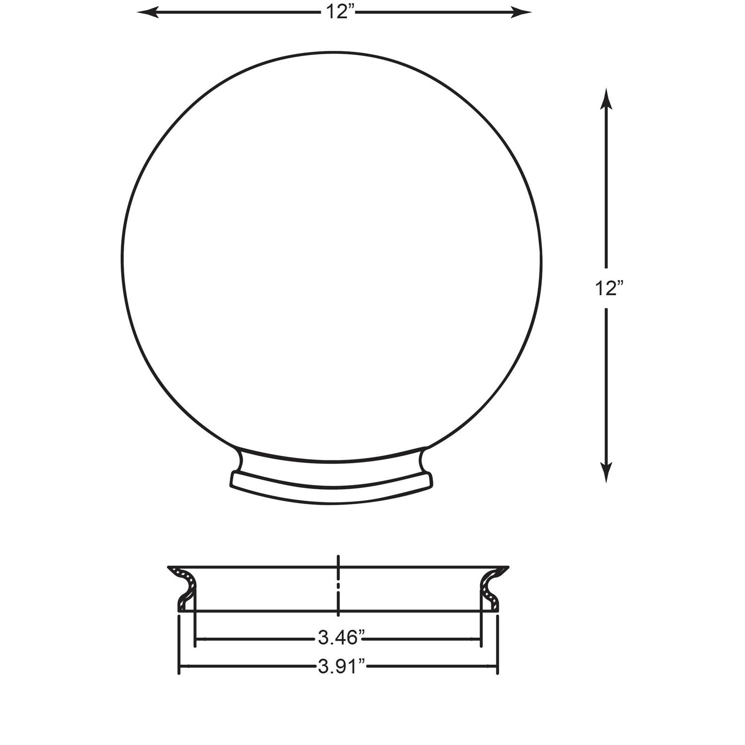 Solus 12 in. Clear Smooth Acrylic Diameter Globe S20012-CL-4F