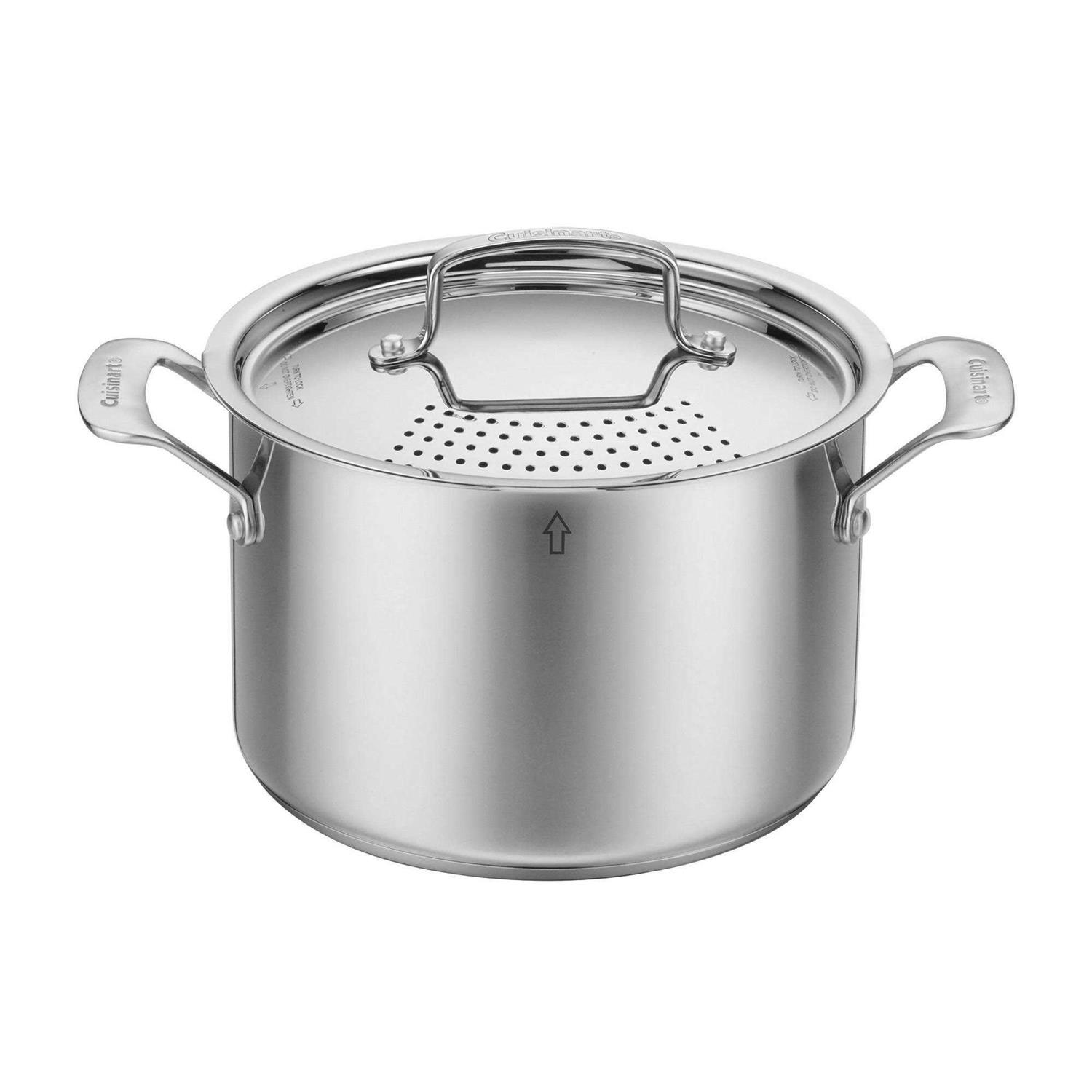 Cuisinart 5.75qt Stainless Steel Pasta Pot with Straining Cover