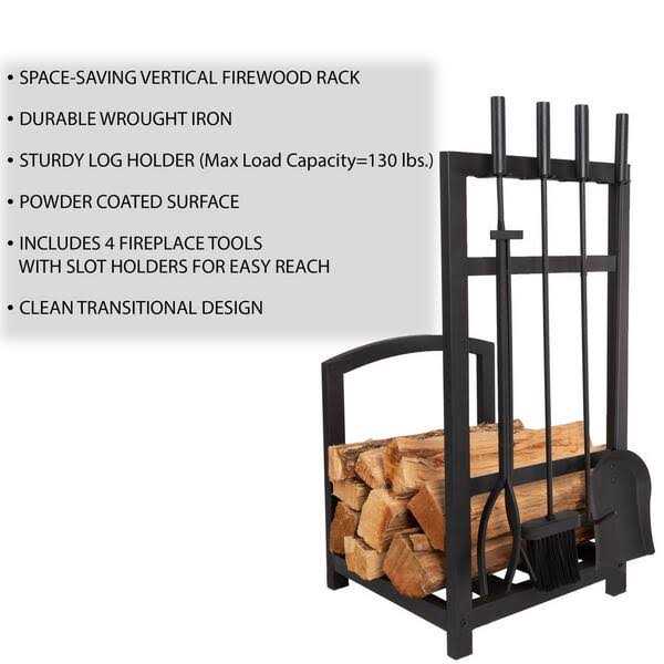 Fireplace Tool Set and Log Rack