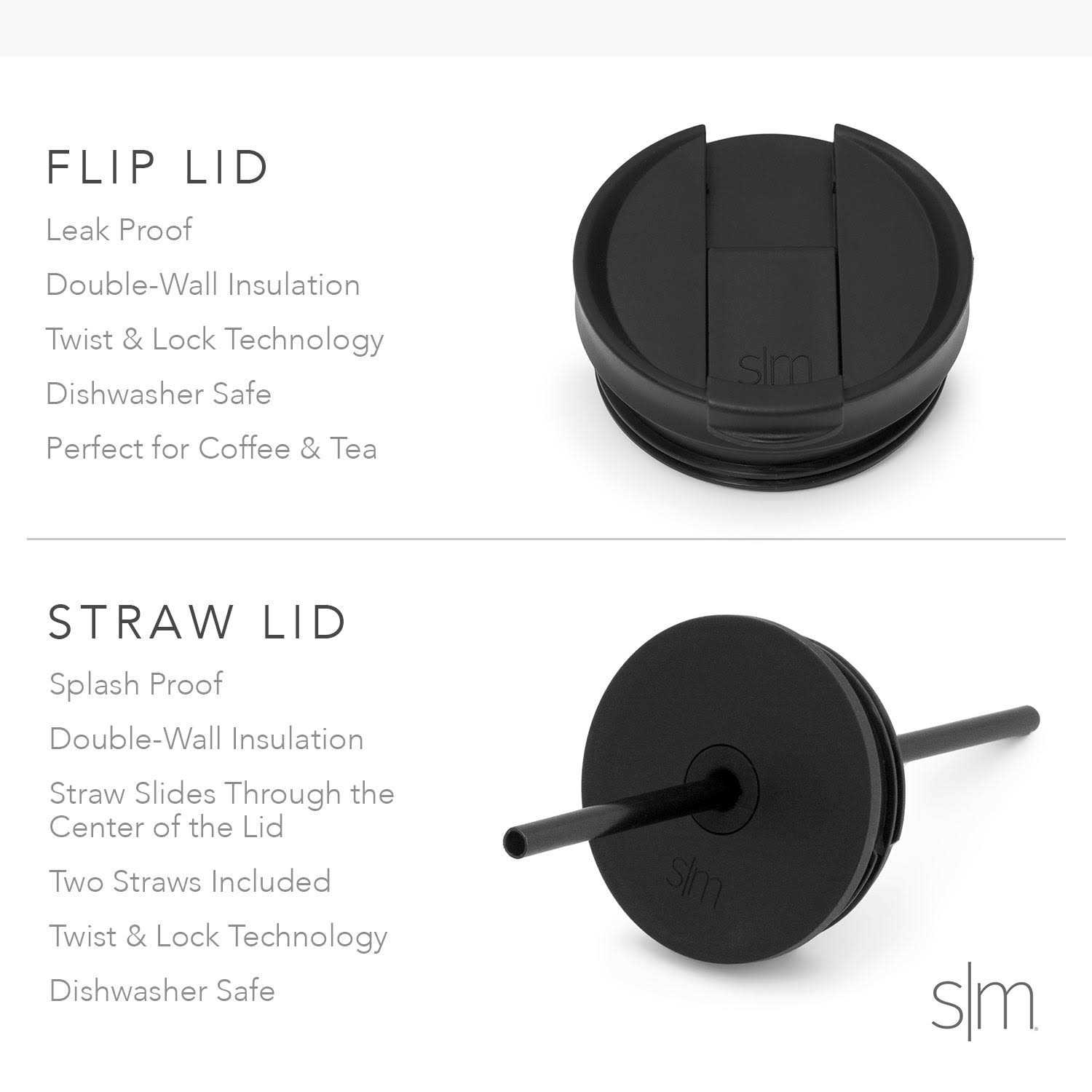 Simple Modern Classic Tumbler with Straw Lid & Flip Lid Travel Mug Gift Vacuum Insulated Coffee Beer Pint Cup