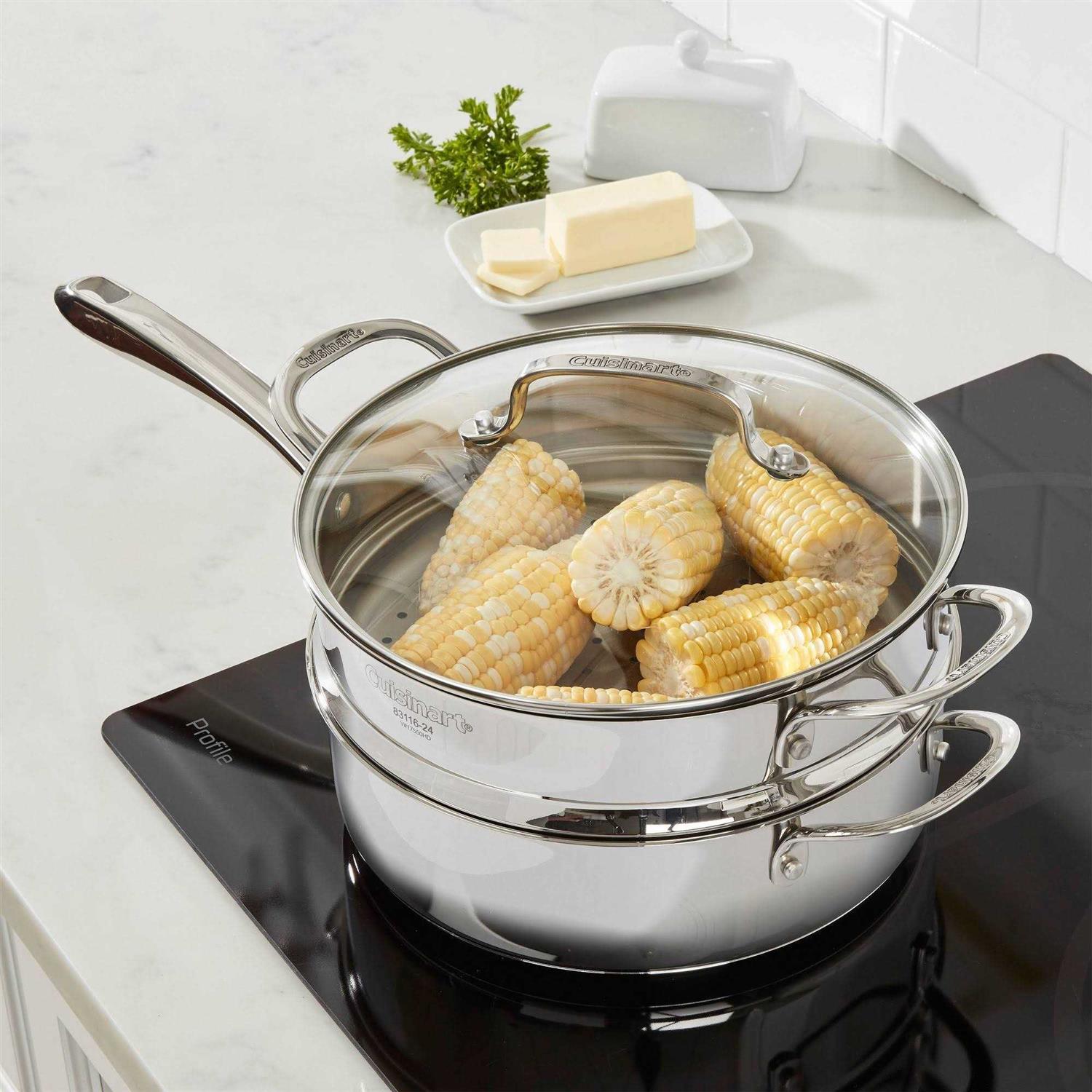 Cuisinart Classic 3.5qt Stainless Steel Saute & Steamer Set with Helper Handle and Cover