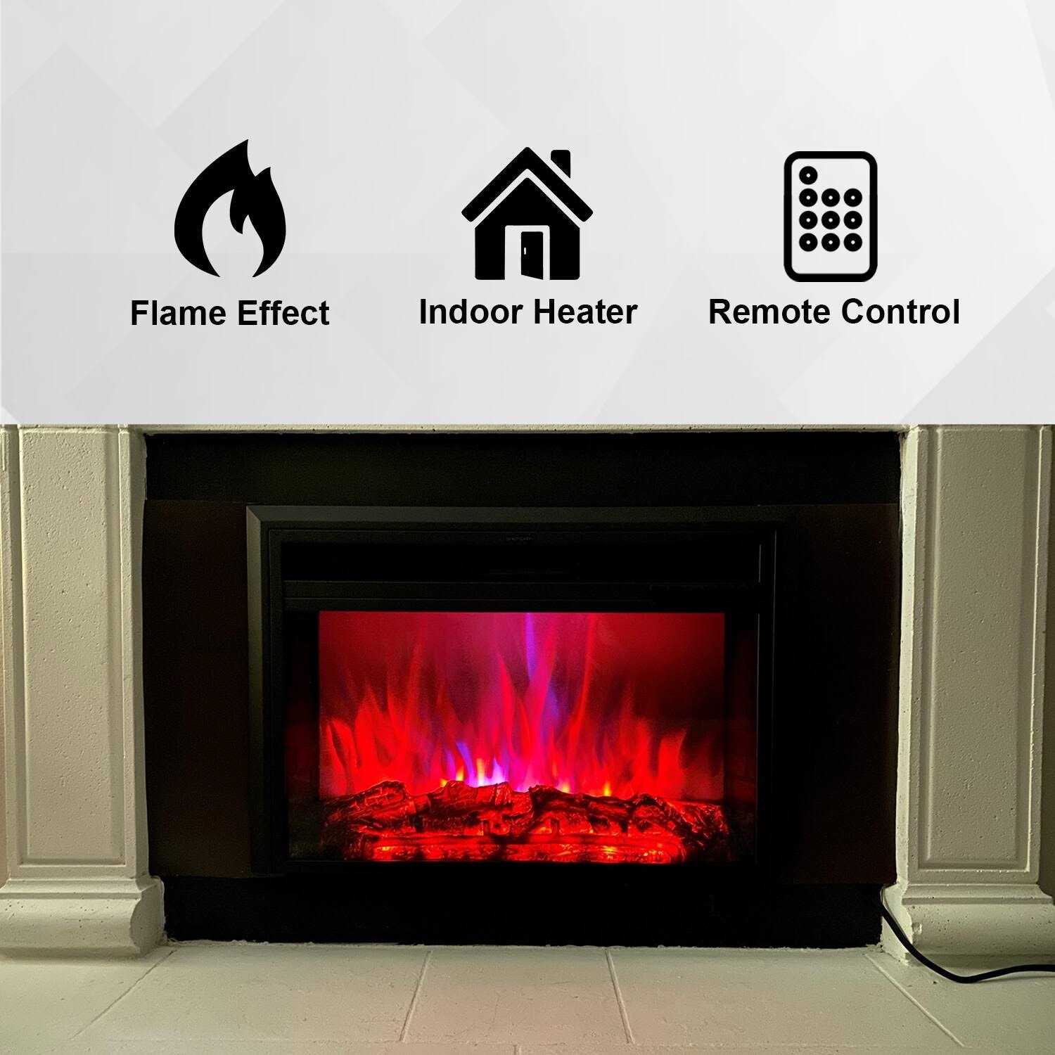 XBrand Insert Fireplace Heater w/Remote Control and LED Flame Effect HT9738LG