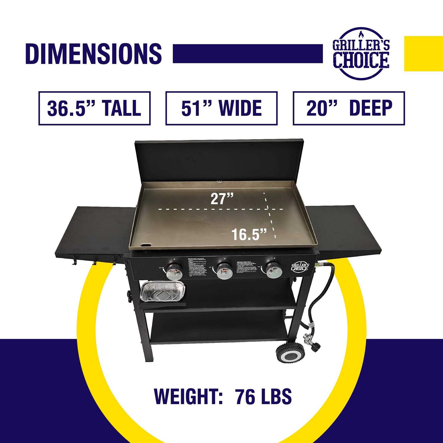Griller’s Choice Outdoor Griddle Grill Propane Flat Top