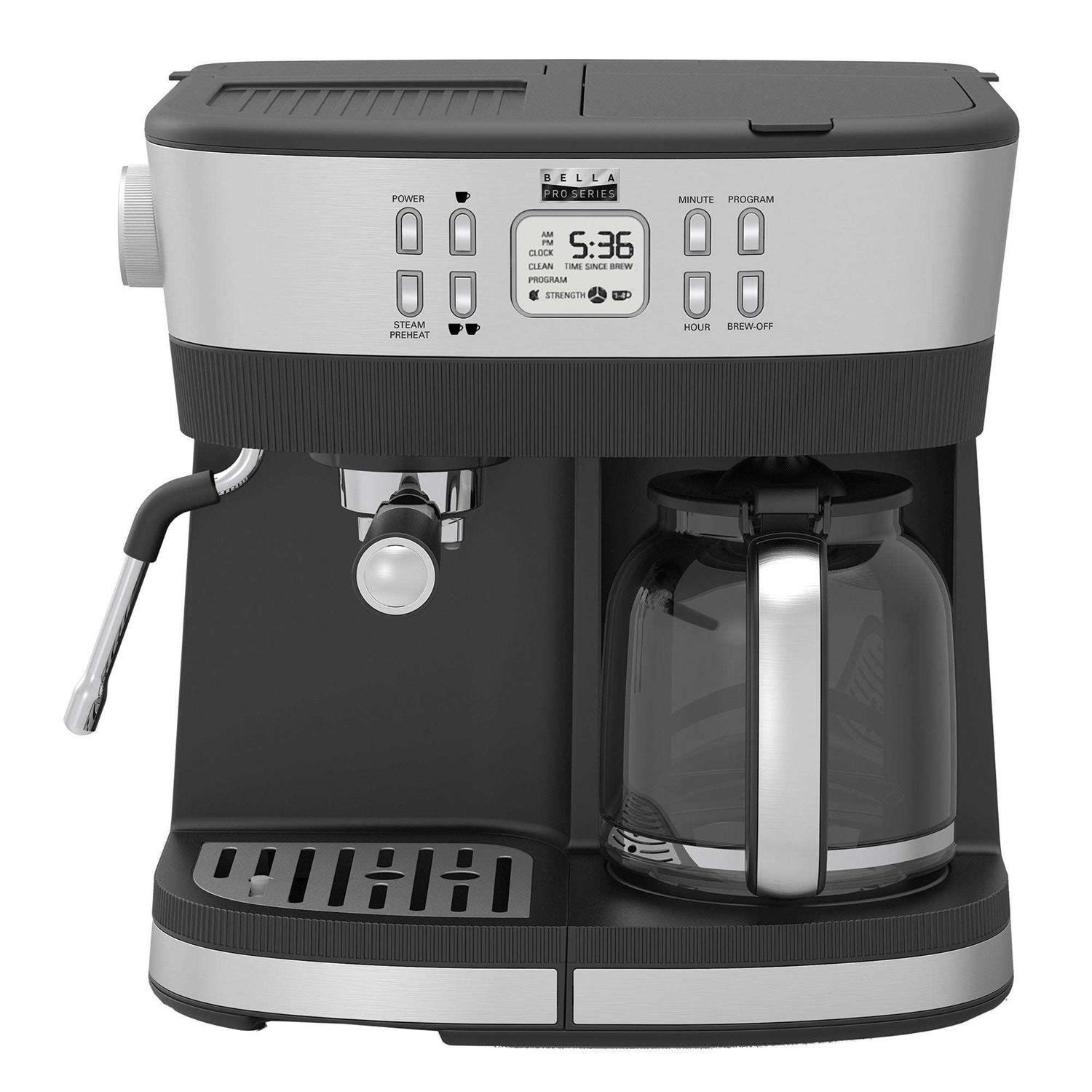 Bella Pro Series Combo 19-Bar Espresso and 10-Cup Drip Coffee Maker