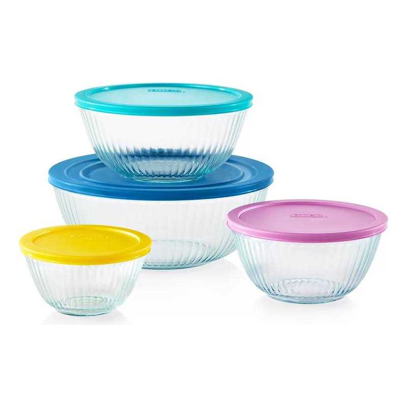 Pyrex 8-piece 100 Years Glass Mixing Bowl Set