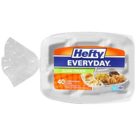 Hefty Everyday Soak-Proof Foam Compartment Tray