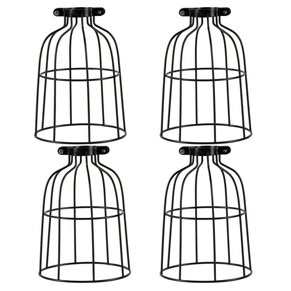 Xiding Farmhouse Vintage Industrial Metal Wire Cage Old Open Style Lamp Guard Adjustable for Hanging Pendant Lighting