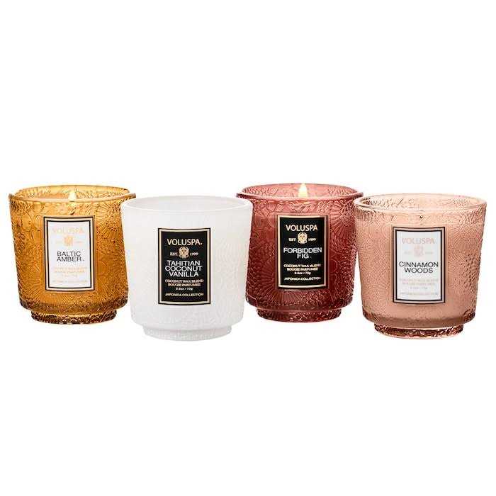 VOLUSPA Metallic Glow Pedestal Candle Gift Set