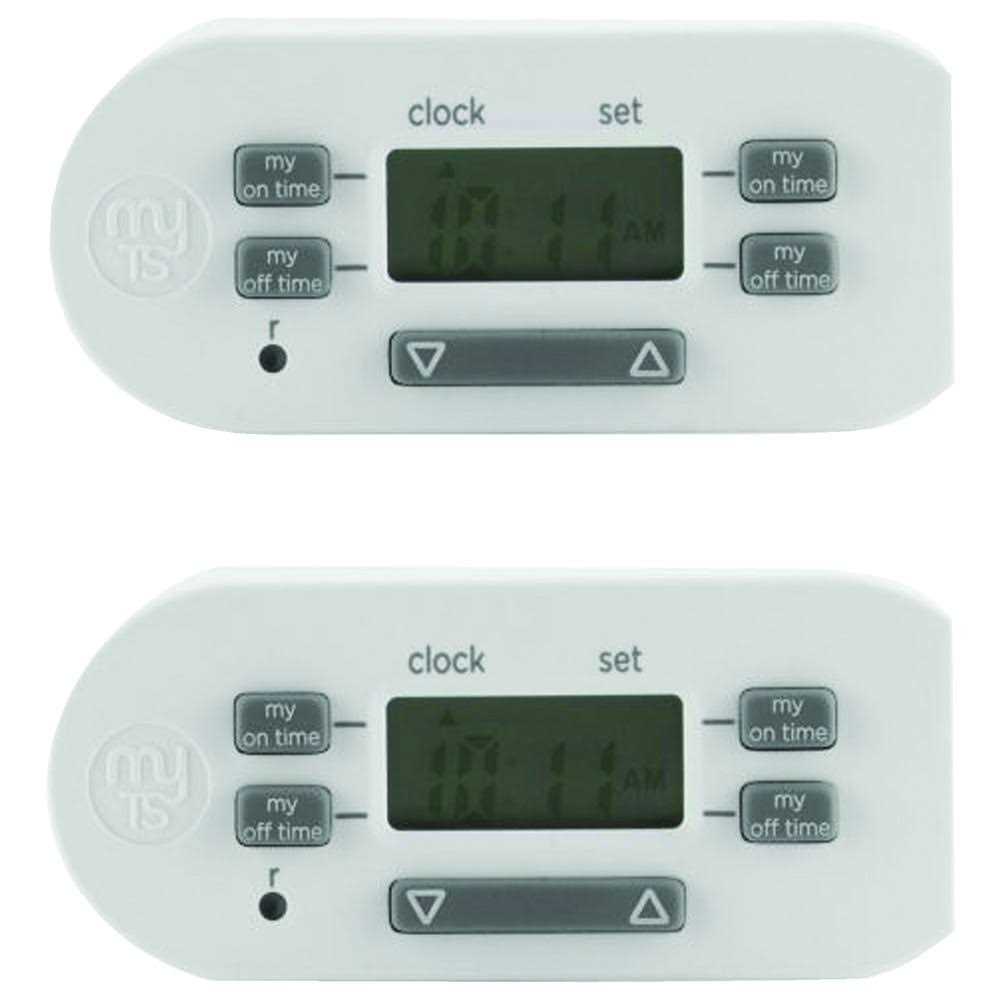 myTouchSmart Indoor Digital Plug-In Timer 2 Pack 1 Outlet Polarized