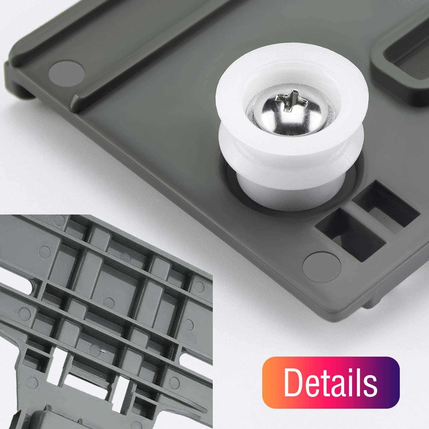 W10350376 Dishwasher Top Rack Adjuster Parts by Romalon Replacement for Whirl-pool Heavy Duty Wheels Upgraded Metal Screw Replaces W10712394