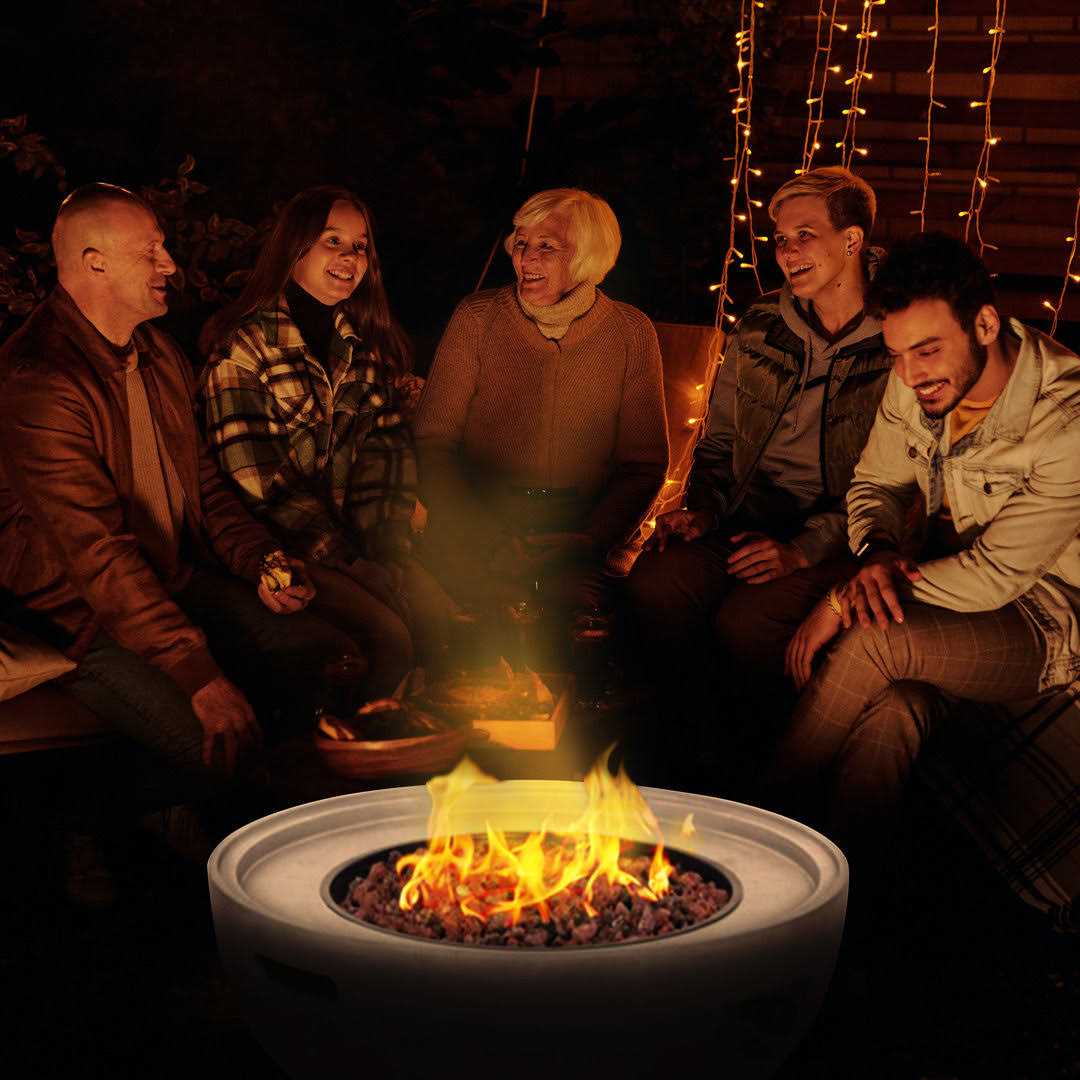 Four Seasons Courtyard 50,000 BTU Round Outdoor Concrete Gas Fire Pit