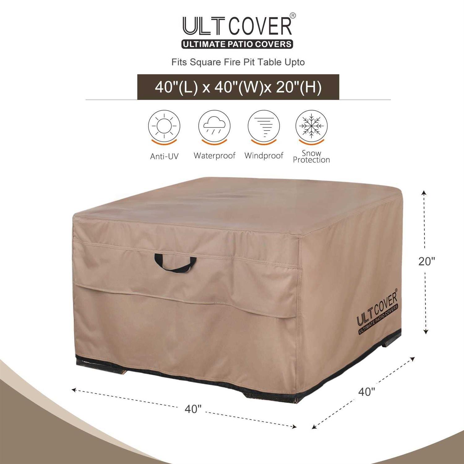 Round Water Resistant Fire Pit Cover with 3 Year Warranty ULTCOVER