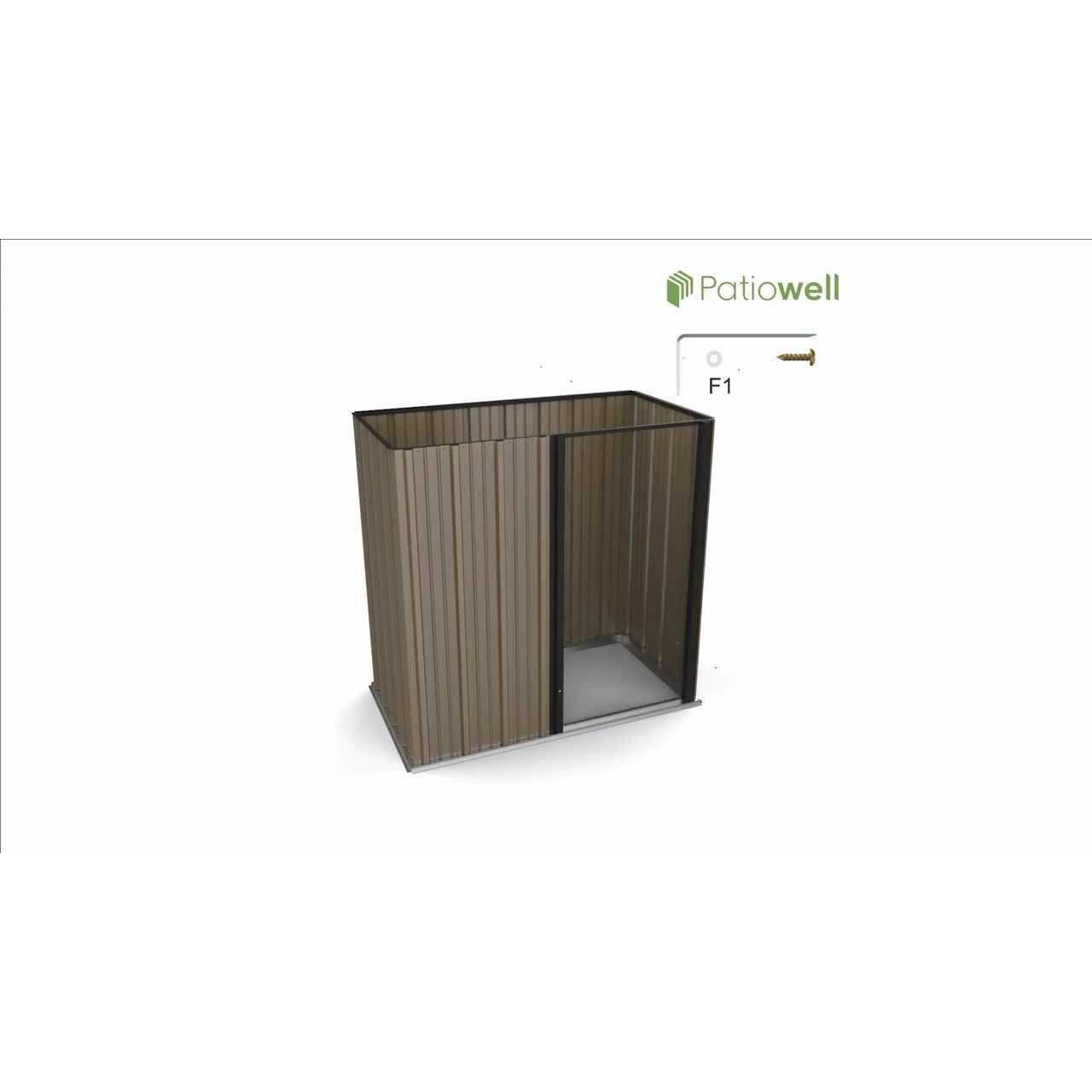 Patiowell 6 ft. D Outdoor Storage Metal Shed with Sloping Roof and Double Lockable Door