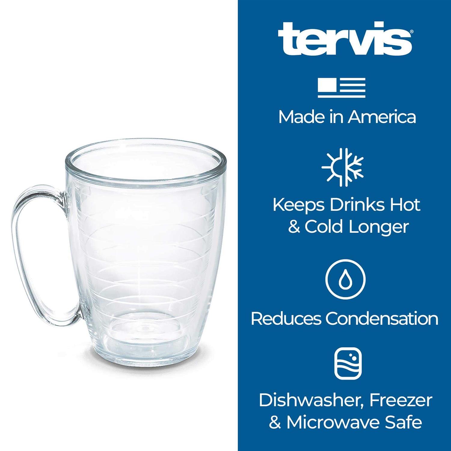 Tervis Clear & Colorful Tabletop Made in USA Double Walled Insulated Tumbler Travel Cup Keeps Drinks Cold & Hot