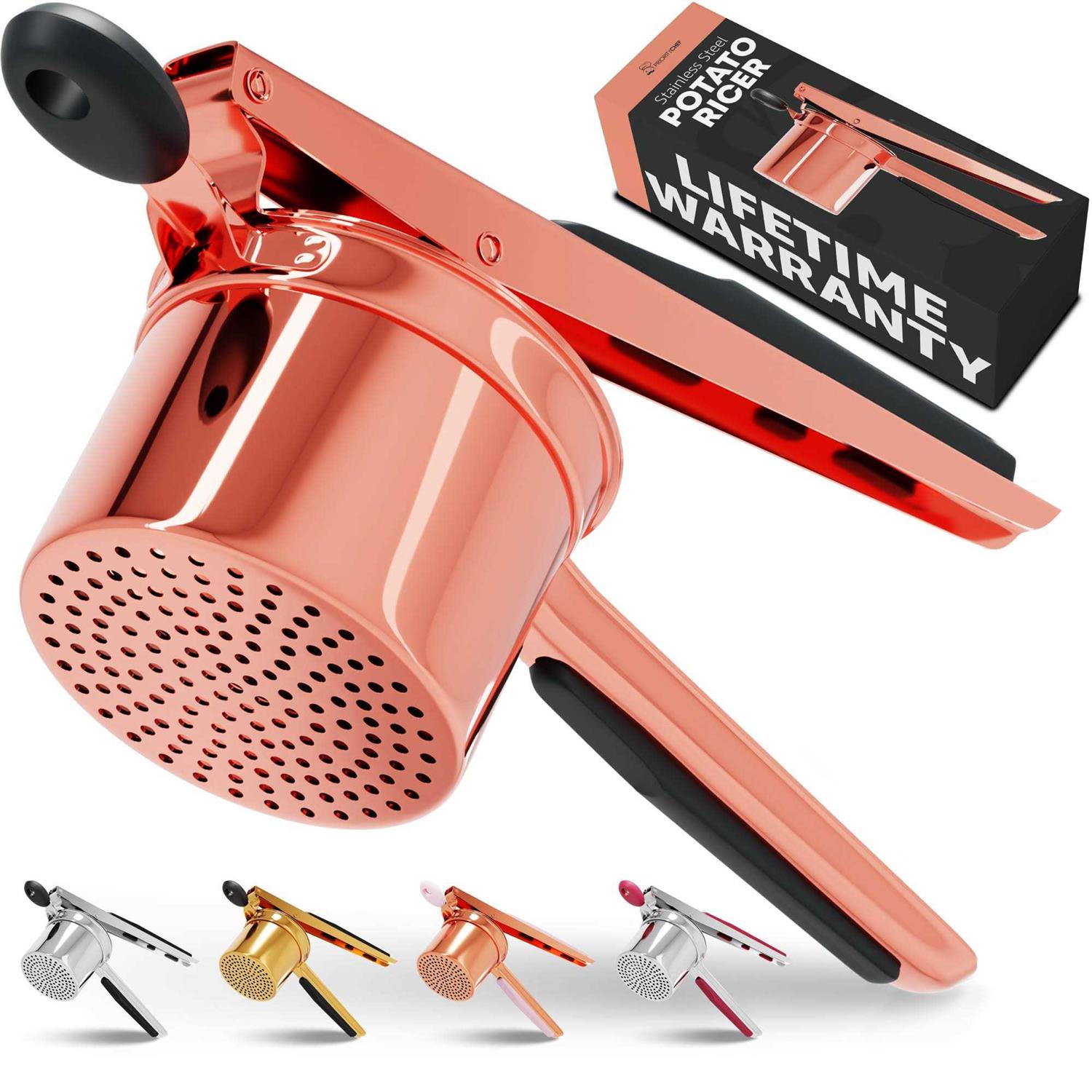 Priority Chef Stainless Steel Potato Ricer and Masher Anti-Slip Makes Light and Fluffy Mashed