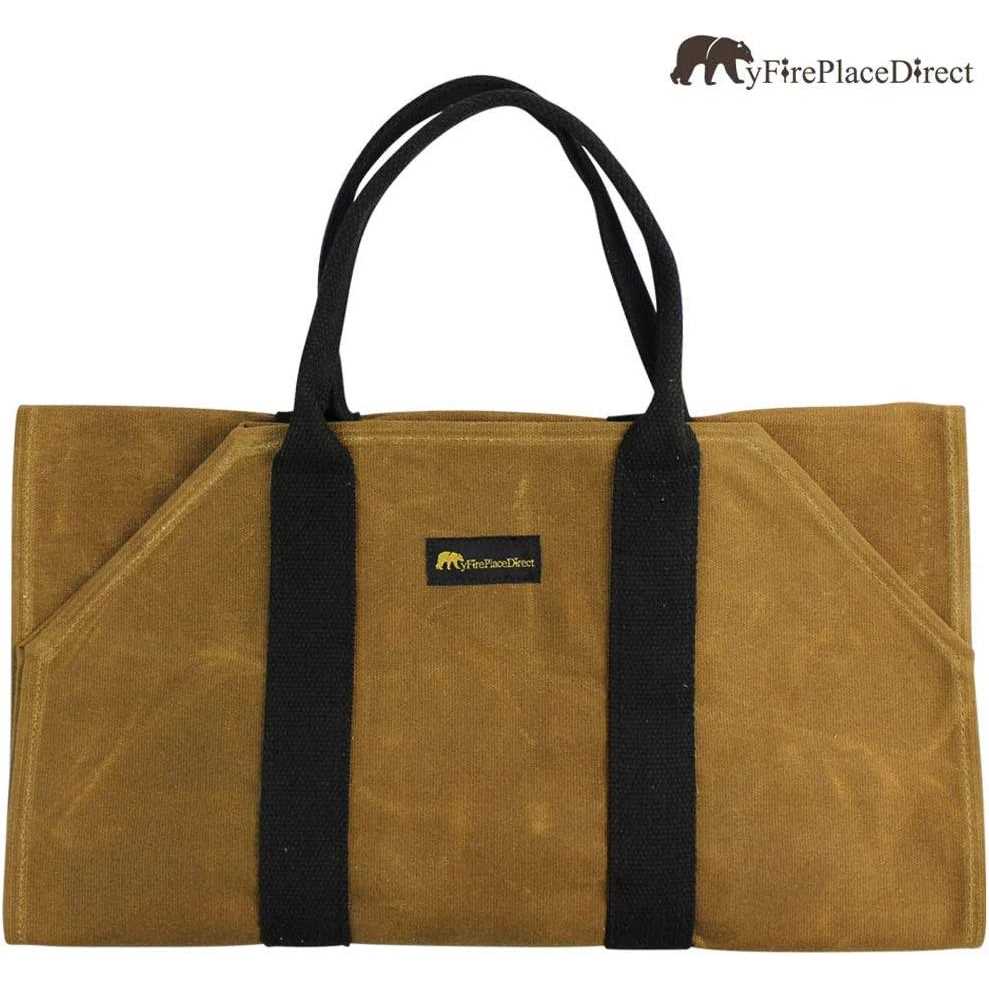 MYFIREPLACEDIRECT Sturdy Waxed Canvas Firewood Log Carrier