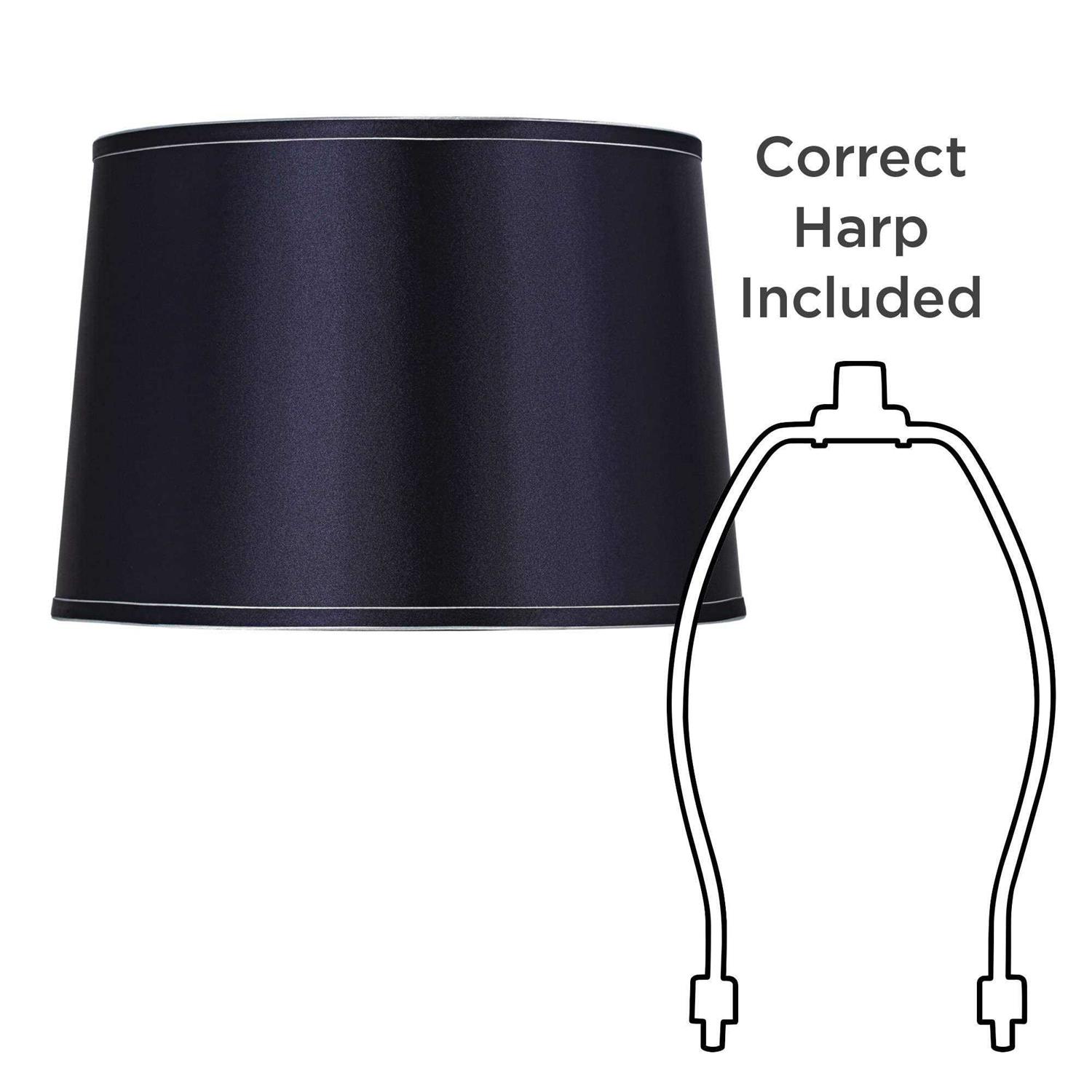 Springcrest Brentwood Sydnee Silver Trim Drum Shade 14x16x11