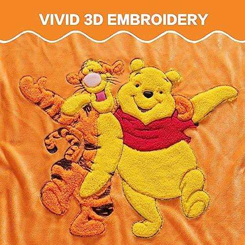 XTHHOA Kids Blanket 3D Cartoon Embroidered Sherpa Blanket Plush Warm for Boys Girls