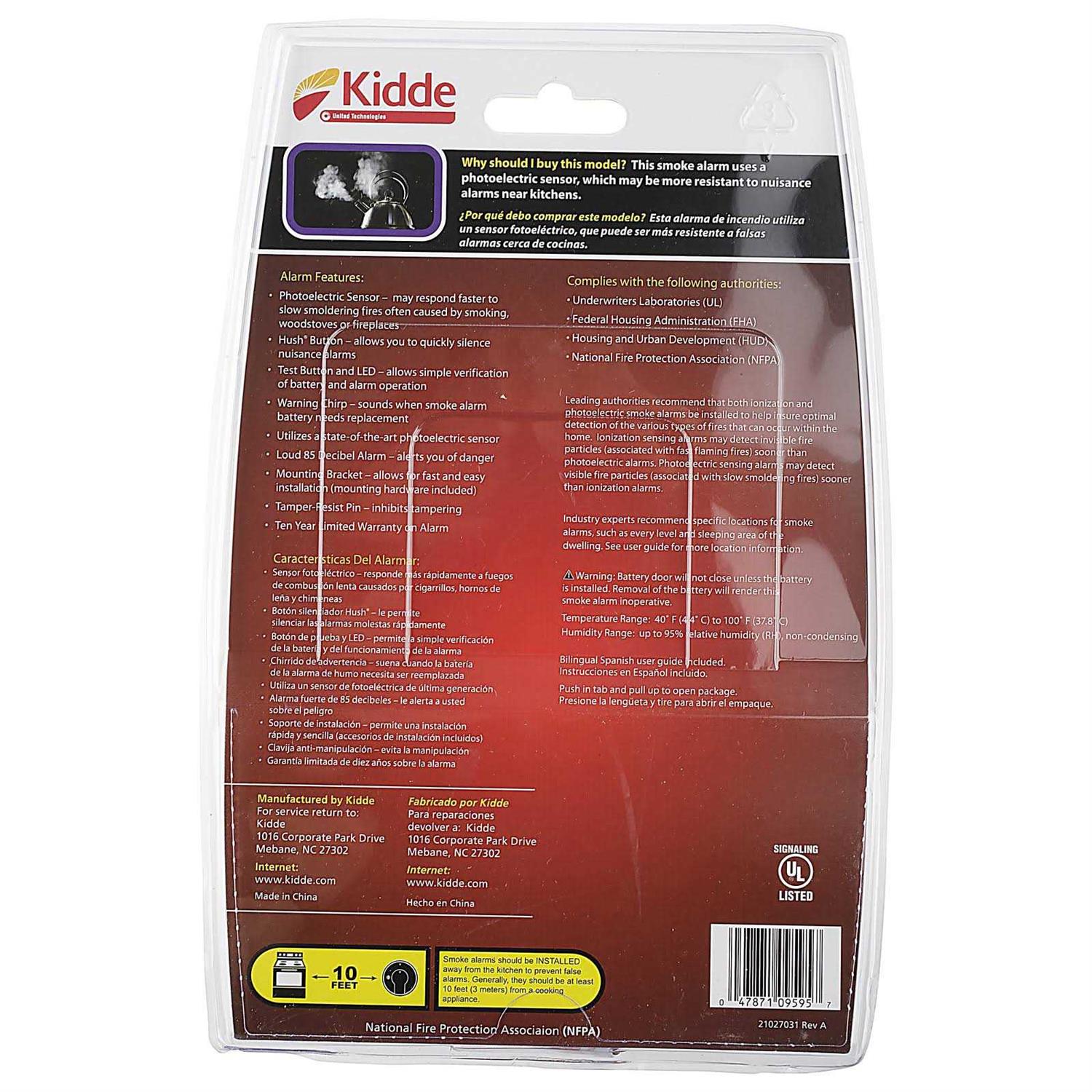 Kidde Battery Operated Photoelectric Smoke Alarm