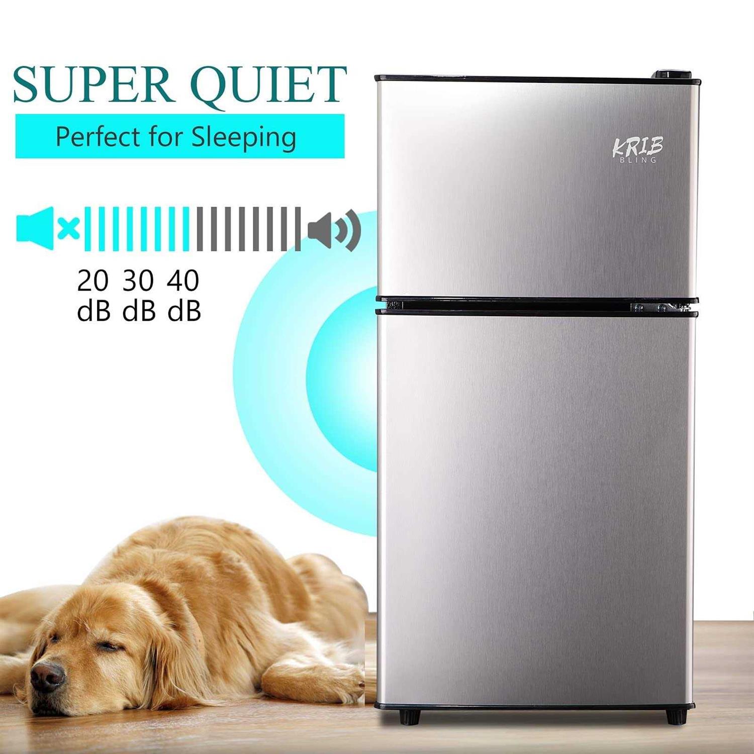 KRIB BLING 3.5Cu.Ft Compact Refrigerator Mini Fridge with Freezer Small Refrigerator with 2 Door