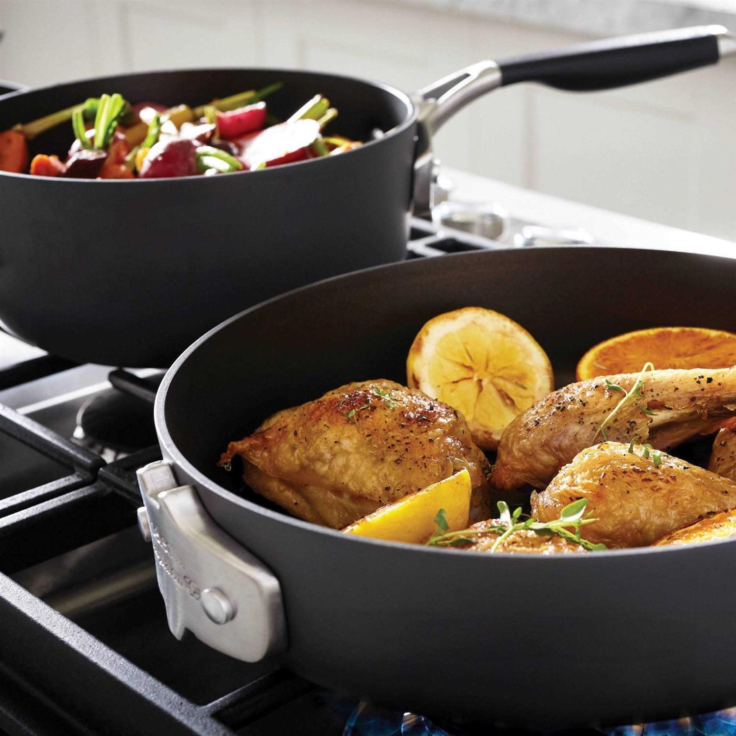 Calphalon Space Saving Hard-Anodized Nonstick Cookware Set