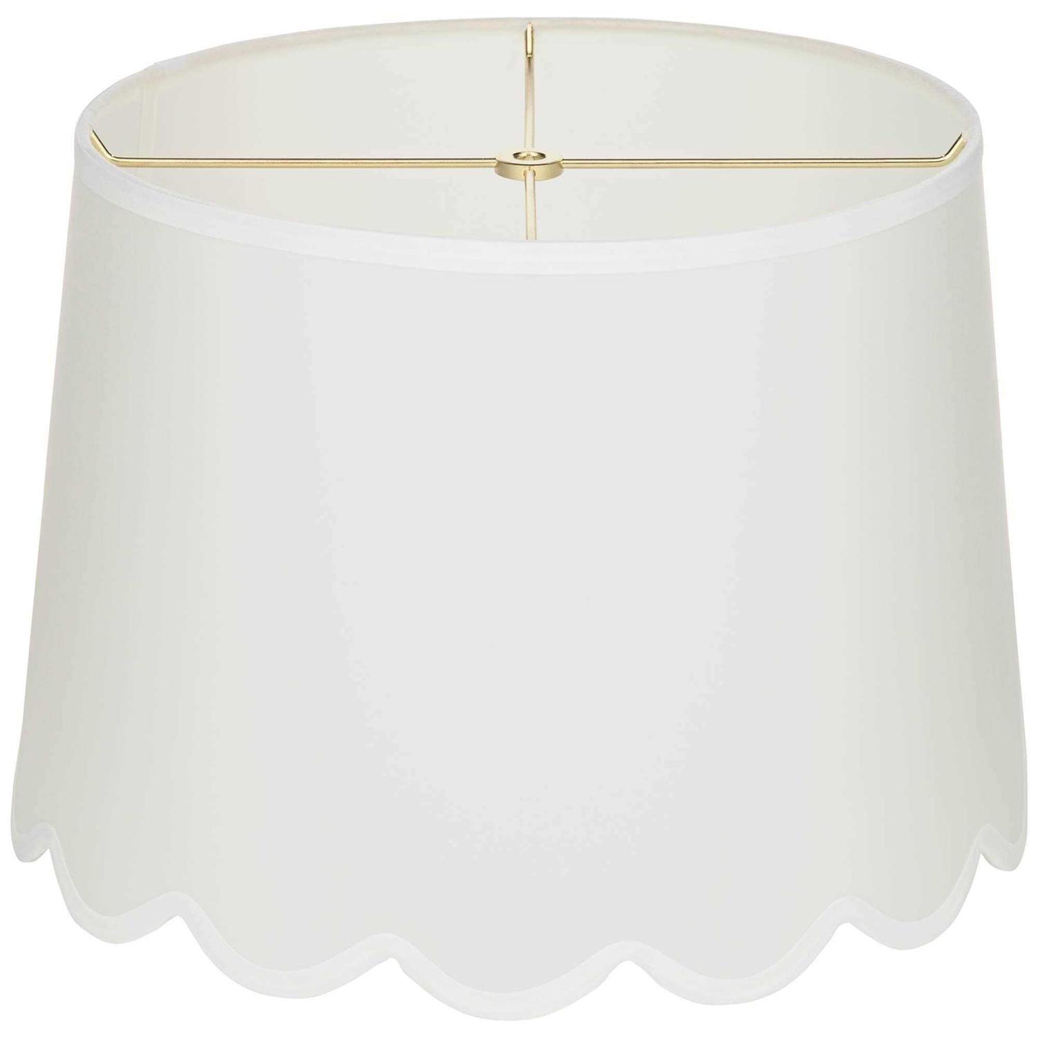 Springcrest Hardback Scallop Bottom Empire Lamp Shade Medium Top x Bottom x High Spider with Replacement Harp and Finial