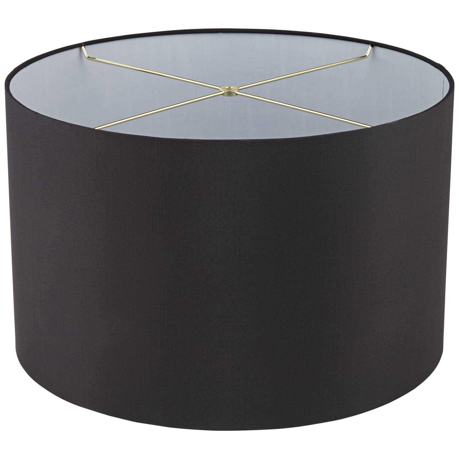 Springcrest Black Faux Silk Large Tapered Drum Lamp Shade Top x Bottom x Slant x High Replacement with Harp and