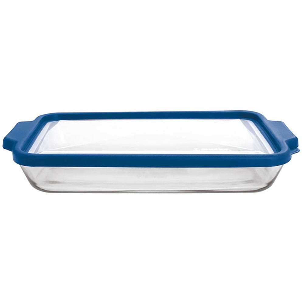 Anchor Hocking 13208L20 3-Quart Bake Dish With Blueberry TrueFit Lid